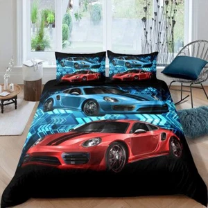 Set Arrow Duvet Cover for Kids Boys Girls Teens Sports Car Comforter Cover Race - Picture 1 of 8