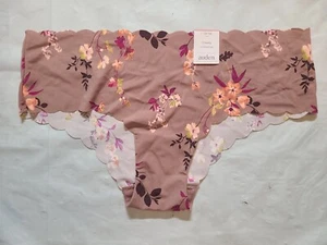 Women's Floral Print Micro Hipster Underwear - Auden Burgundy Size Large - Picture 1 of 5