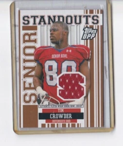 TIM CROWDER '07 TOPPS DP&P SENIOR STANDOUTS SENIOR BOWL GAME WORN JERSEY ROOKIE - Picture 1 of 21