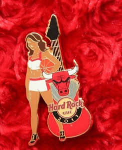 Hard Rock Cafe Pin Chicago Bulls NBA CHEER GIRL basketball hat lapel - Picture 1 of 2