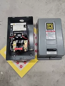 Square D NEMA Größe 0 Klasse 8536SBG1 208V SPULE Motorstarter mit Gehäuse - Bild 1 von 4