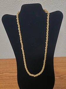 Womens Jewelry Gold Colored Rope Chain 24" Necklace - Picture 1 of 3