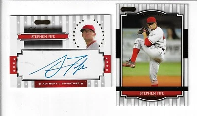 STEPHEN FIFE 2008 RAZOR BASEBALL DRAFT EXCLUSIVE SIGNATURES CARD ES22 & BASE 34 - Image 1 of 2