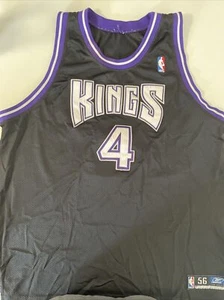 Authentic NBA 2002 Reebok Sacramento Kings Webber Away Road Black Jersey 56 - Picture 1 of 5