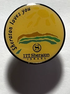 SHERATON Hotels "Sheraton Loves You" Lapel/Hat Pin ITT Sheraton ISRAEL Promo NOS - Picture 1 of 3