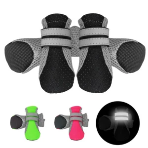 Waterproof Dog Boots Paw Protector Small Dog Shoes Reflective Strap Anti-Slip - Picture 1 of 15