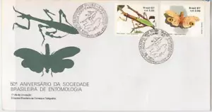42852 - BRAZIL - POSTAL HISTORY - FDC COVER - 1987 BUTTERFLIES STICK INSECT - Picture 1 of 1