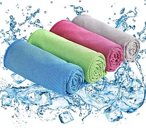 Toallas de enfriamiento - paquete de 4 toallas de enfriamiento (40""x12"), toallas de enfriamiento para cuello y cara - Imagen 1 de 6