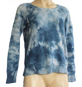 100% Baumwolle Batik Hell Blau Langarm Knittejumper UK Größe 10/12 58.4cm Lang - Bild 1 von 5