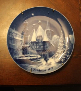 Placa de Navidad 1972 diseño de Berlín ~ azul China ~ edición limitada Alemania Occidental - Imagen 1 de 2