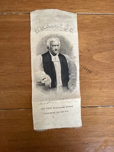 ca. 1870 BISHOP JACKSON KEMPER RIBBON POLITICAL FIGURE MISSIONARY AUTHENTIC - Picture 1 of 8