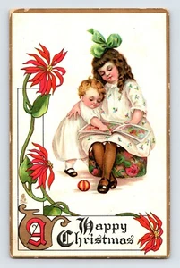 Postcard Christmas Holiday Children Sisters Kittery Point ME 1913 Posted Tuck - Picture 1 of 2