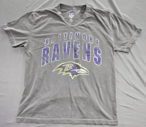 NFL Baltimore Ravens V Neck T-Shirt Gray size XXL Vintage Look - Picture 1 of 11