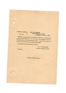 CIVIL WAR authentic 1865 General Order 152 military draft conscription desertion - Picture 1 of 2