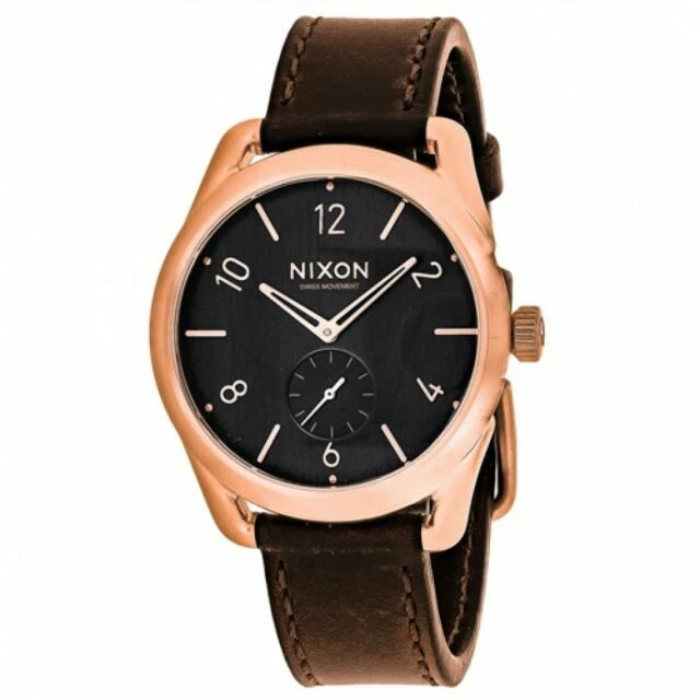 Nixon C39 Rose Gold Brown Leather Unisex Watch A4591890