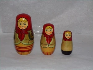 3 Poupées russes Matriochka peint main - Imagen 1 de 3