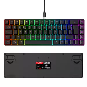 V200 with Spanish Wired 68Key RGB Streamer Mini Gaming Keyboard 19-Key Conflic - Picture 1 of 26
