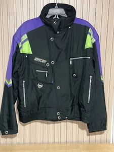 Vintage 90s Black purple Spyder Thinsulate Ski/Snowboarding WinterJacket Retro L - Picture 1 of 10