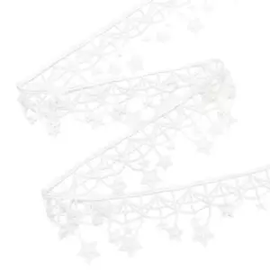 White Lace Trim Polyester Star Ribbon Trim Sewing Lace Tassel Lace Trim  DIY - Picture 1 of 4