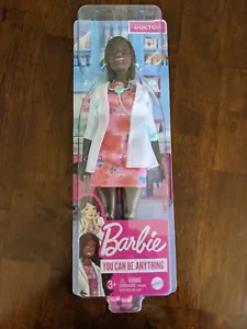 NWT Barbie Doctor Doll 12-in Brunette Hair Curvy Shape Doctor Afro American 2020 - Picture 1 of 2