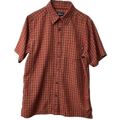 Marmot Eldridge Mens Medium Orange Red Check Short-Sleeve Outdoor Hiking - Image 1 of 4