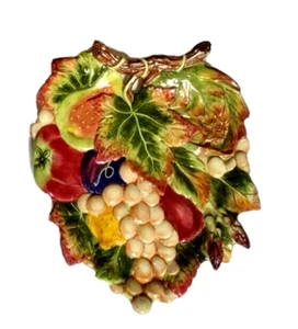 Fitz and Floyd Classics Venetian Romance Canape Plate Fruit and Leaves 10" - Picture 1 of 3