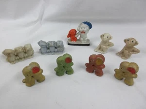 Vintage Ceramic Miniature Monkeys Frogs Elephants Puppys Selling as a lot 9 pcs. - Picture 1 of 6