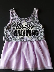 NWT JUSTICE GIRLS MESH BABYDOLL TANK PURPLE GRAY CHEETAH PRINT CROP 7 ALWAYS DR - Picture 1 of 4