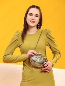 Sea Shell Minaudiere Women's Clutches Indian Abalone Mother of pearl Handbag