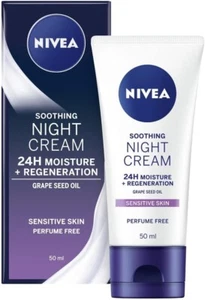 NIVEA Sensitive Night Cream 50ML Face Cream for Sensitive Skin UK - Picture 1 of 6