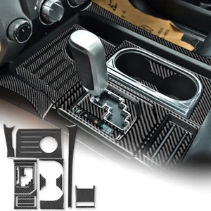 REAL Carbon Fiber For Toyota Tundra 14-2020 Black Gear Shift Panel Cover Sticker - Picture 1 of 7