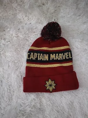 Marvel Captain Marvel Boggin Beanie ski Hat Red NEW WOT - Image 1 of 4