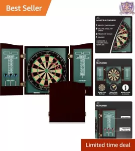18-Inch Sisal Dartboard with Easy-Hang Cabinet and Accessories Included - Picture 1 of 9