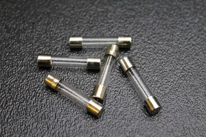5 PK 10 AMP AGC FUSES NICKEL PLATED GLASS FAST BLOW 1 3/16x1/4 INLINE AGC10 - Picture 1 of 8