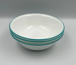 3er Set Corelle SOUTH BEACH 6 1/4" Müsli-/Salatschüsseln türkis blauer Rand EUC! - Bild 1 von 7