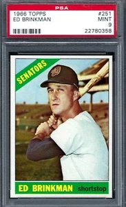 1966 Topps #251 PSA 9 Ed Brinkman Senators 251 - Picture 1 of 2