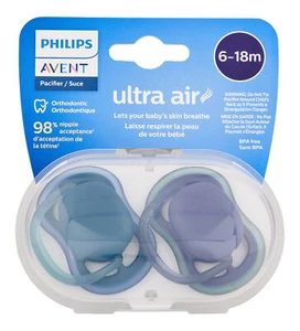 Philips Avent Ultra Air Pacifier 6-18m Deep Opal & Steel Blue 2 Ct - Picture 1 of 1