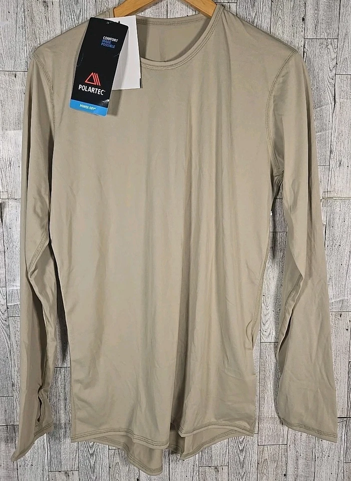 Polartec Power Dry Cold Weather Undershirt SMALL Tan Military Grade NEW - Image 1 of 4
