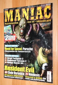 2000 Maniac Magazin Resident Evil 3 Nemesis Gran Turismo 3 Need For Speed Rayman - Bild 1 von 10
