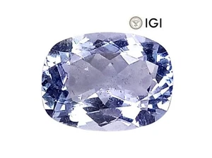 2.47cts igi certified light greenish blue natural aquamarine cushion cut  - Picture 1 of 5