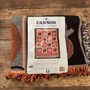 Vintage Halloween Fieldcrest gewebter Wandteppich Überwurf 60"x50" schwarze Katzen Kürbisse - Bild 1 von 9