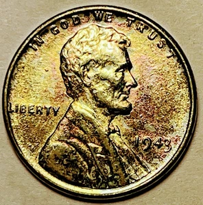 Lincoln Steel Penny 1943 tonificado - UNC - BU único en su clase - Imagen 1 de 2