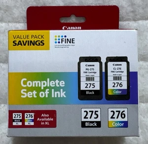 Canon 275 276 Black Color Ink Cartridge Combo Pack 4988C005 Genuine Retail Box - Picture 1 of 10