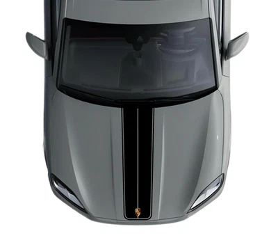 Calcomanía gráfica personalizada Porsche Cayenne 2012-2025 ovalada doble capó de rally a rayas Foto 1 de 4
