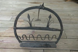 antiker primitiver Kaminherd 18. Jh. Schmiedeeisen Harnenständer groß 17 Zoll - Bild 1 von 13