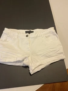 Ambience Apperal Shorts Small weiß Mid Rise Denim Shorty 5-Pocket Stretch - Bild 1 von 8