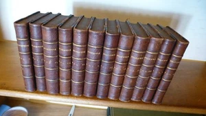WORKS OF WILLIAM SHAKESPEARE 1843 CABINET EDITION 12 VOLS COMPLETE LEATHER BOUND - Picture 1 of 8