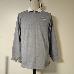 Nike Rugby Polo Shirt 1/4 Zip Long Sleeve Gray Men's Sz Medium NWT - Picture 1 of 11