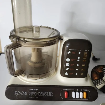 Vintage Toshiba Food Processor (TFP-1200) Tested/Working with Attachments/Blades - Image 1 of 4