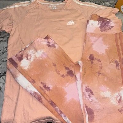 Adidas Niñas Jóvenes XL (16) Naranja Camiseta Acampanada NUEVO Conjunto Pantalones Foto 1 de 3